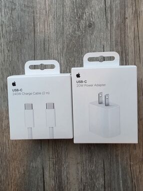 Apple USB-C Charge Cable 240W 2M Length & Apple 20W USB-C Power Adapter